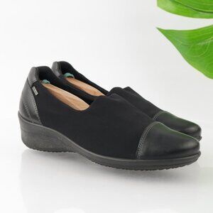 Ecco Womens Felicia Loafer Size 37 6 Black GoreTex Waterproof Wedge Slip On Shoe